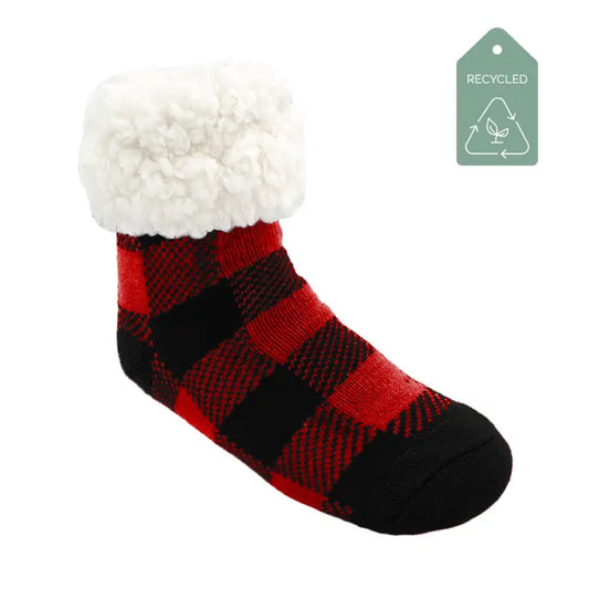 Lumberjack Red - Kids & Toddler Recycled Slipper Socks