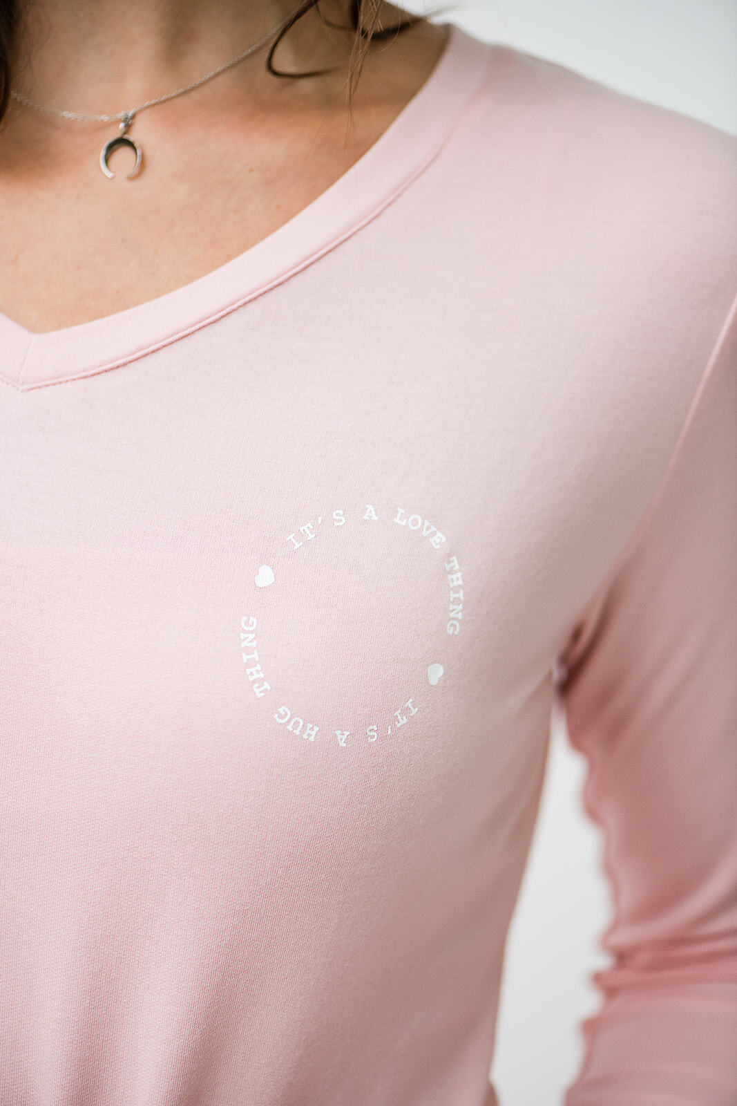 Iris V-Neck Pajama Shirt | Pink Dogwood