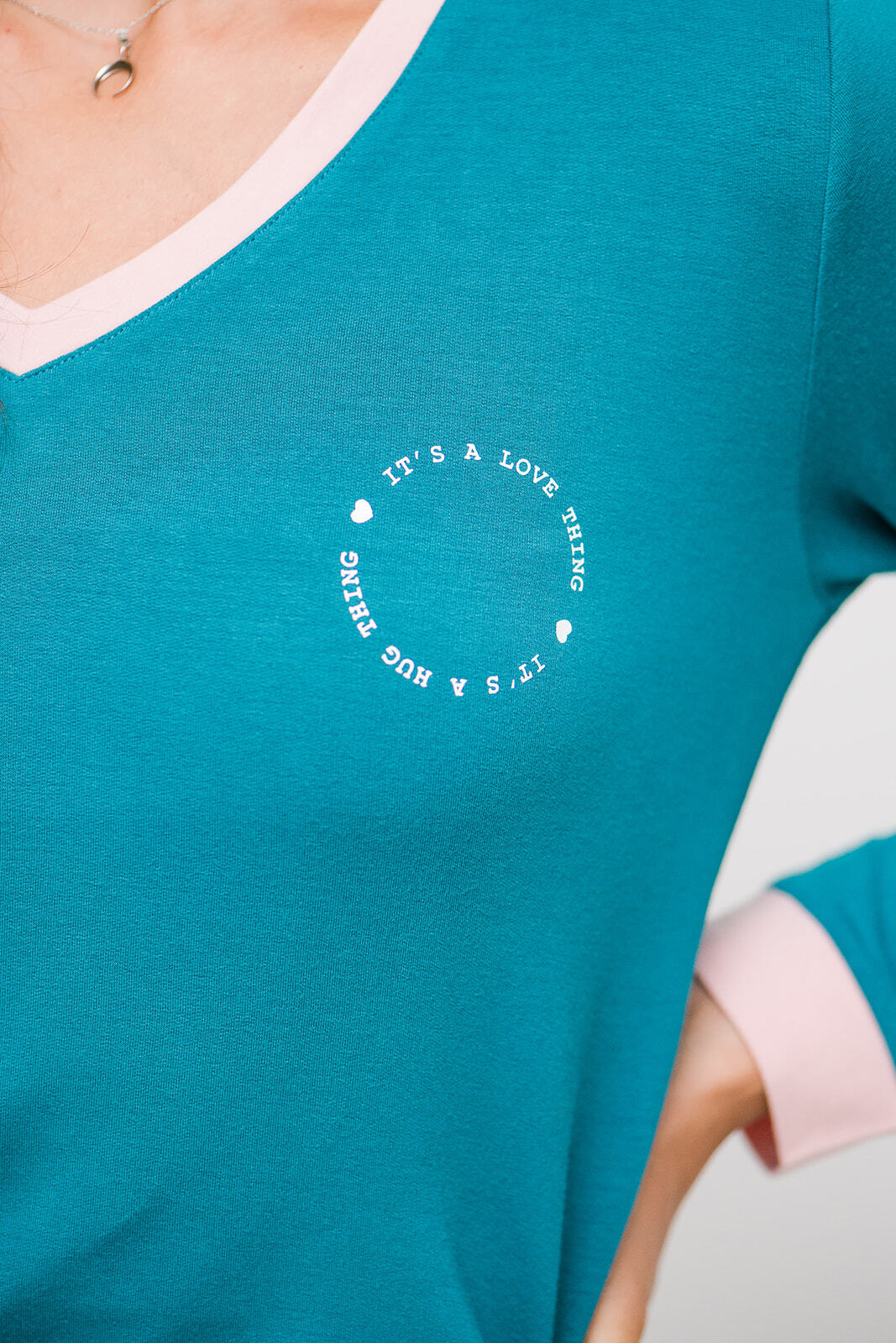Iris V-Neck Pajama Shirt | Harbour Blue