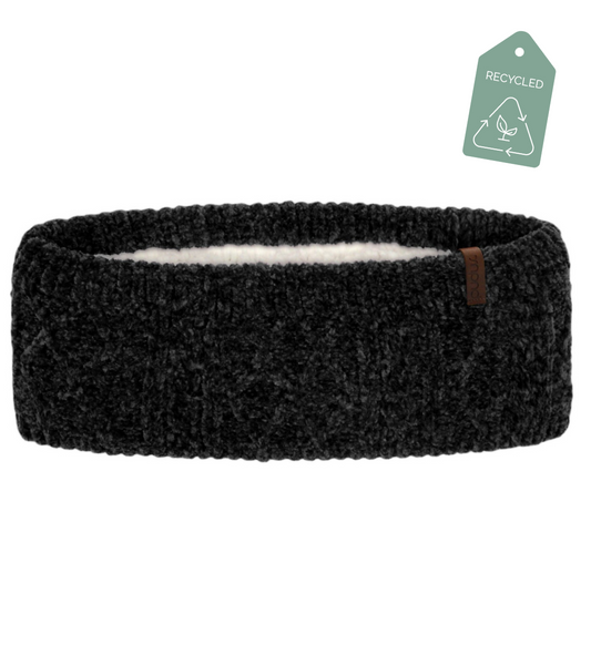 Recycled Headband - Chenille Knit Black