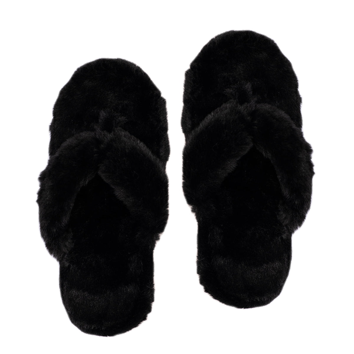 Black Recycled Cottontail Flip Flop Slippers