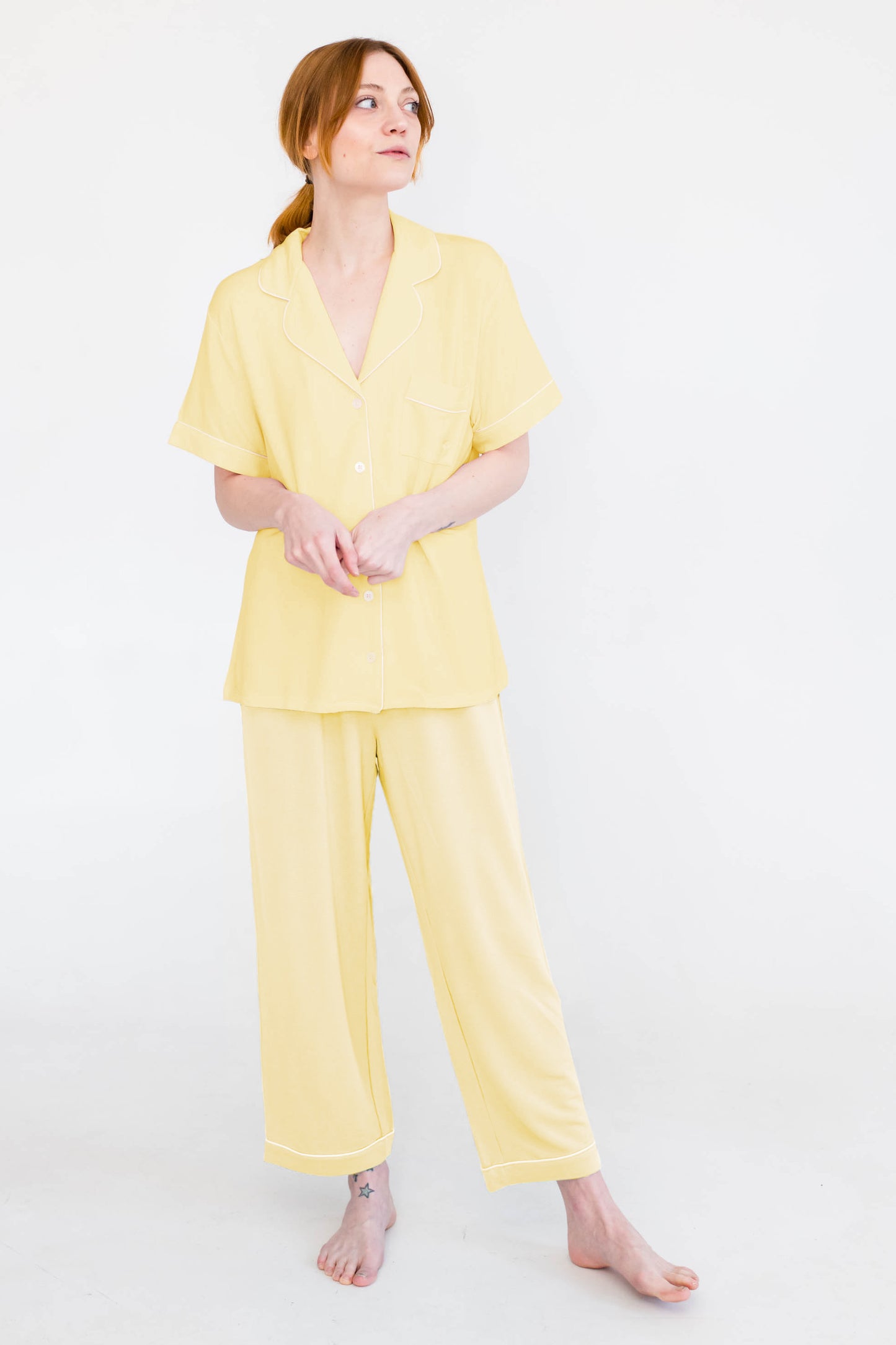 Kaitlyn Crop Sleep Pants | Chamomile