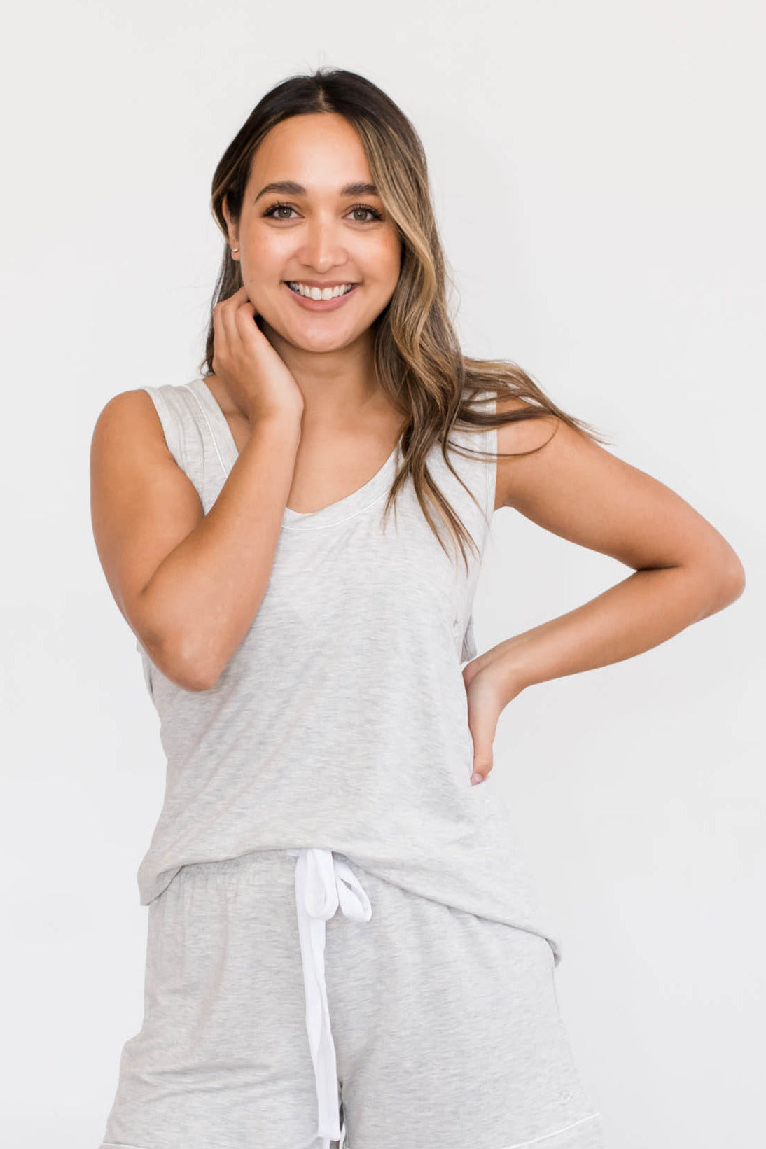 Ella Relaxed Tank Top | Pebble Grey