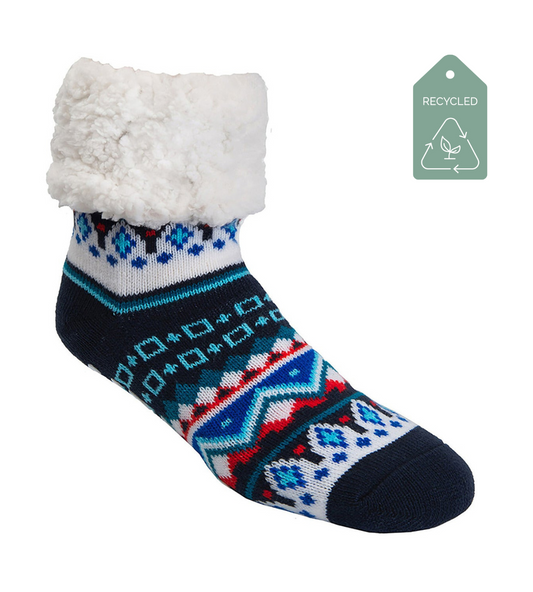Nordic Blue - Recycled Slipper Socks