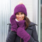 Chenille Knit Snood Neck Warmer | Purple