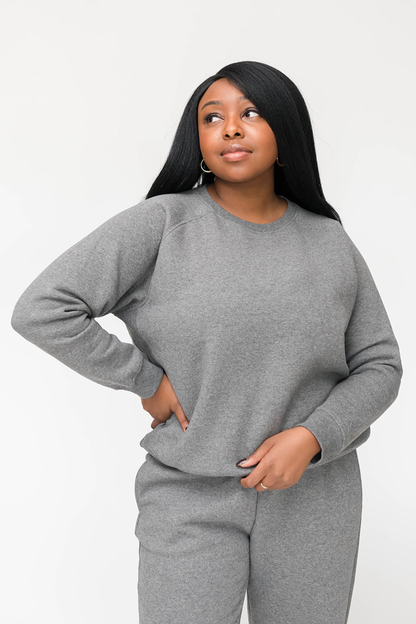 Mila Crew Neck Sweatshirt | Hug It Out | Heather Grey
