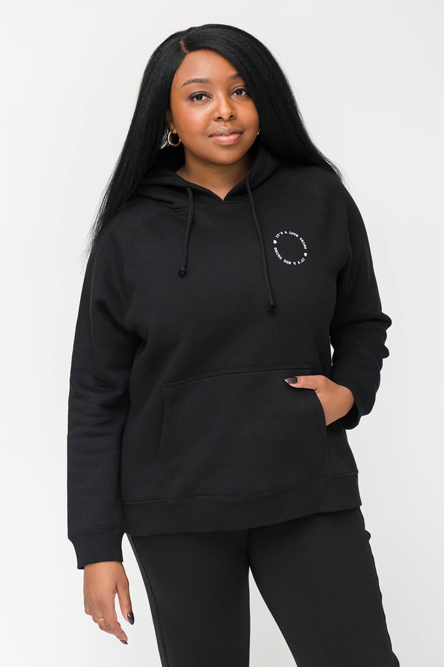 Noa Cozy Hoodie Sweatshirt | It's A Love Thing | Black