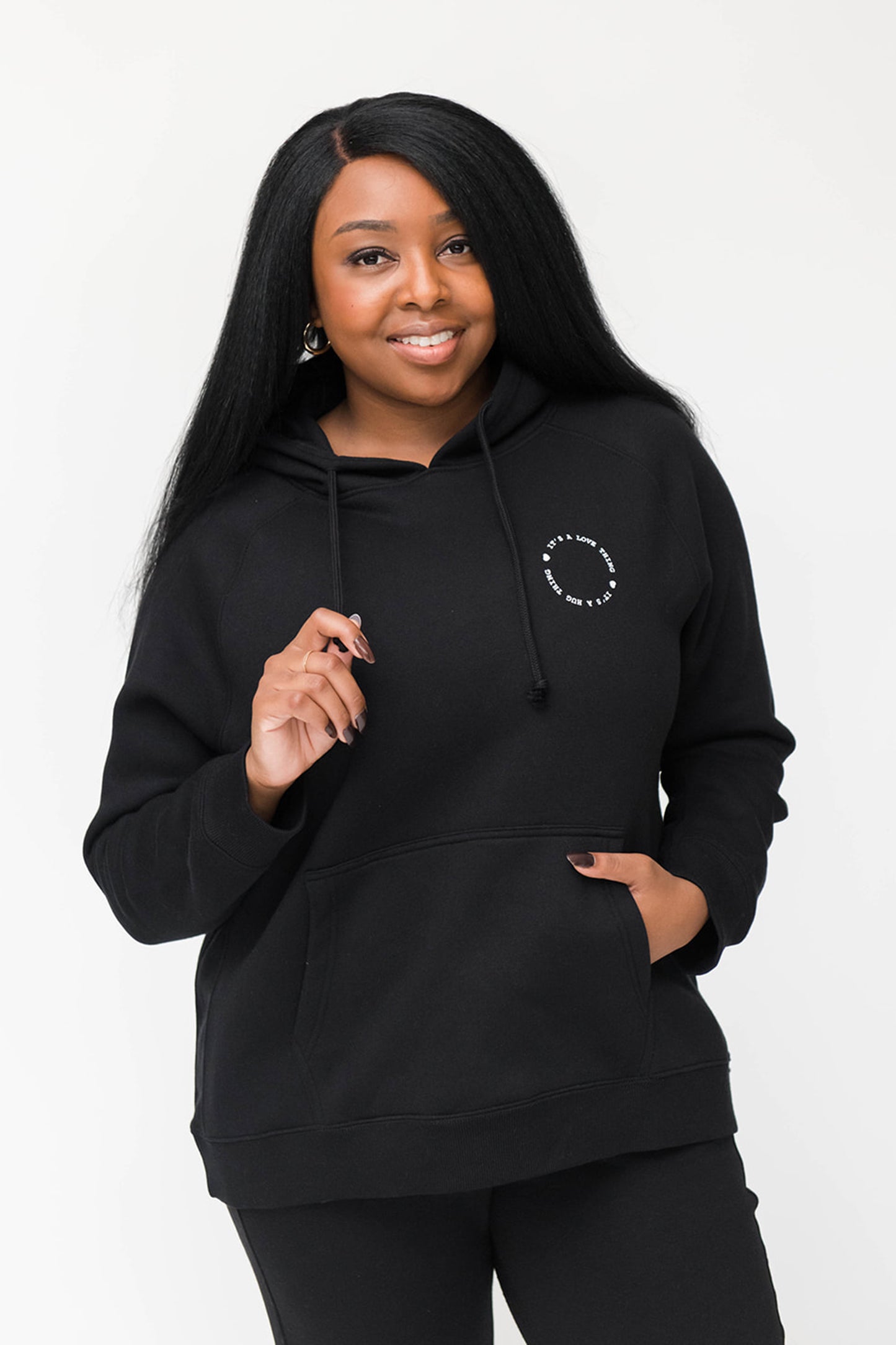 Noa Cozy Hoodie Sweatshirt | It's A Love Thing | Black
