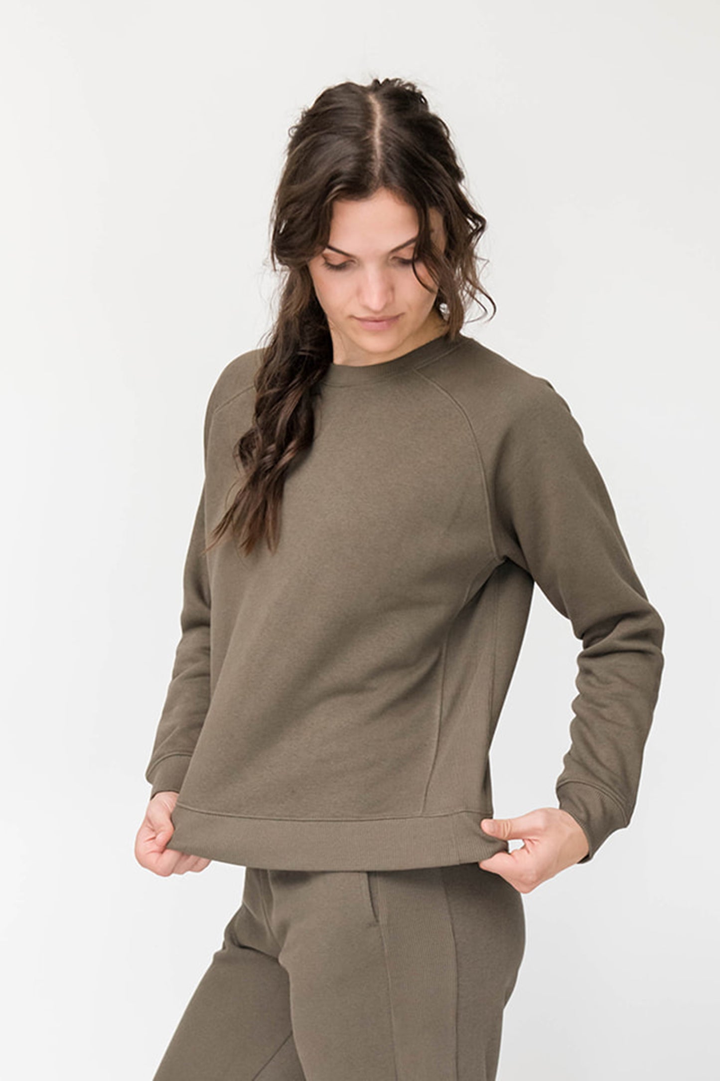 Mila Crew Neck Sweatshirt | Hug It Out | Eucalyptus