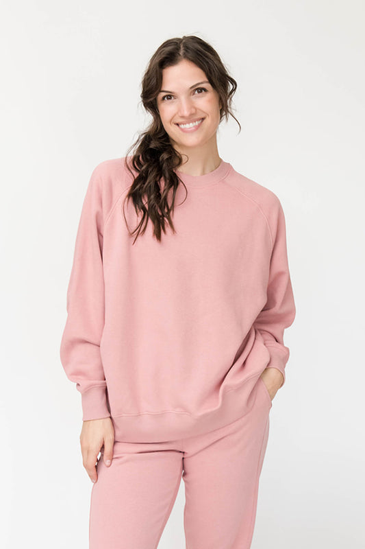 Olivia Oversized Sweatshirt | Rose Tea