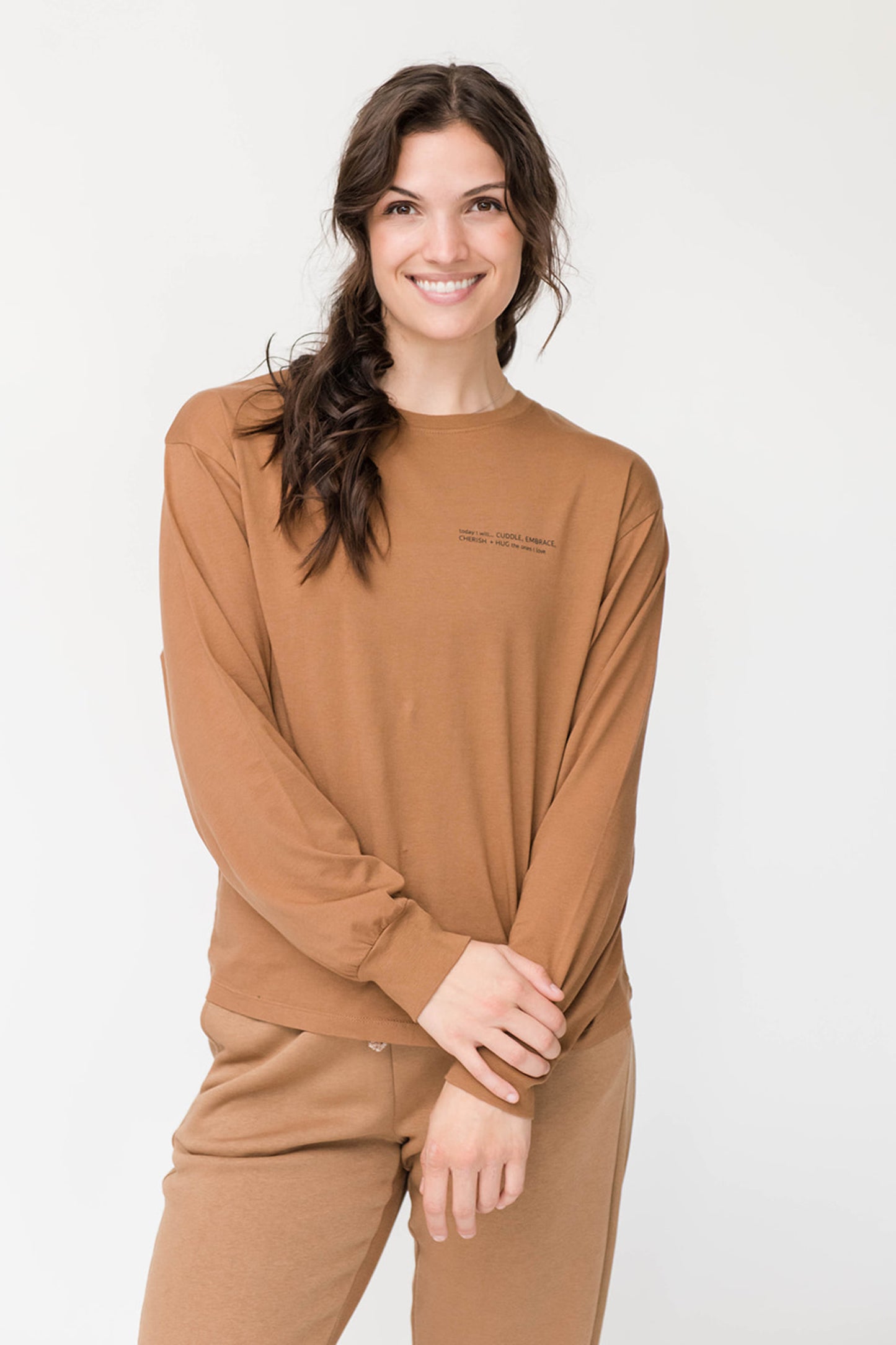 Marin Long Sleeve T-Shirt | Burnt Caramel