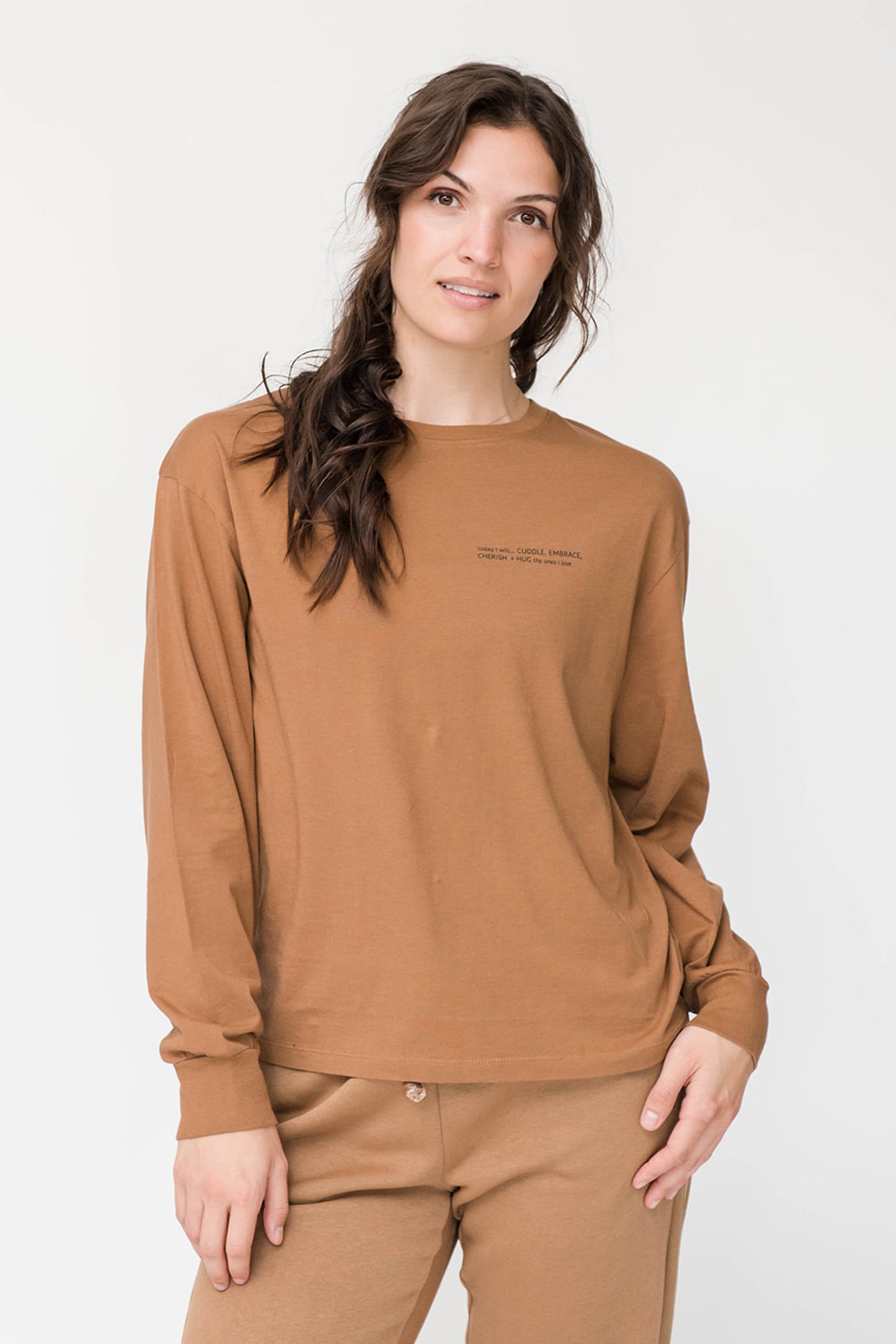 Marin Long Sleeve T-Shirt | Burnt Caramel