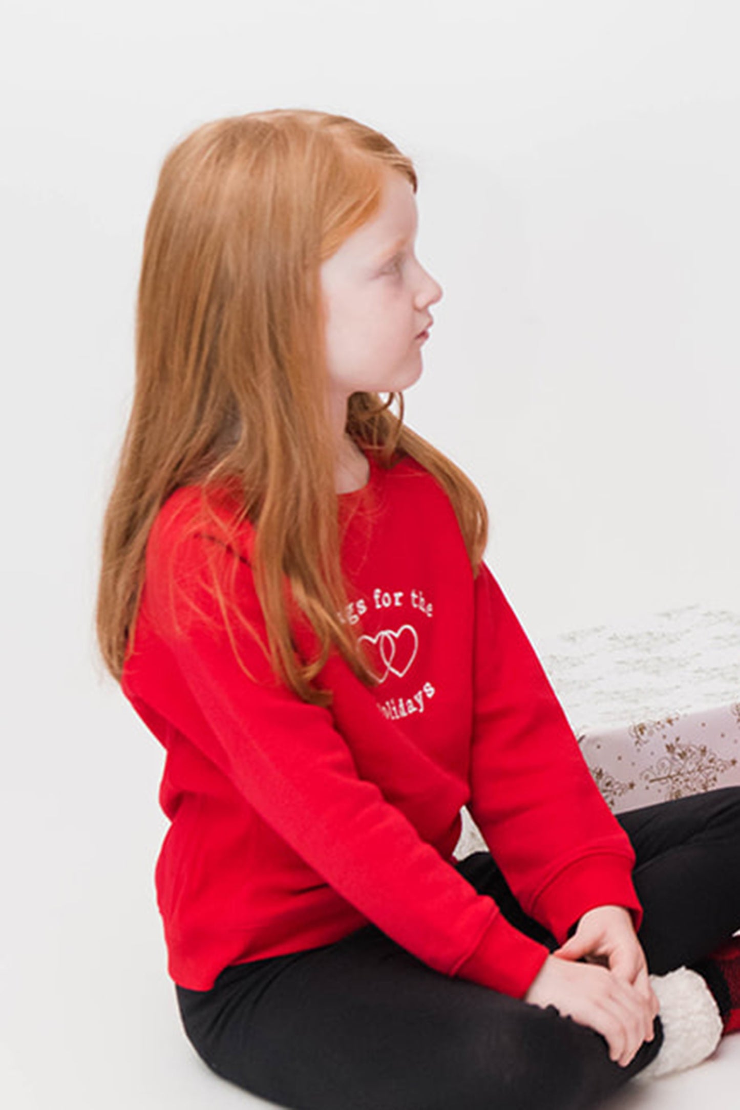 Kids | Mila Hugs For The Holidays Sweatshirt | Holiday Red