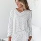 Jamie V-Neck Sleep Top | Ivory Allover Print