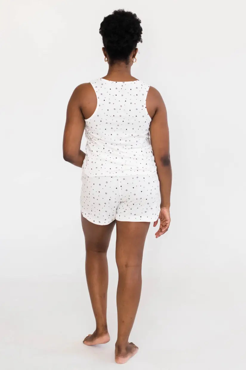 Brooklyn Sleep Short | Ivory Allover Print