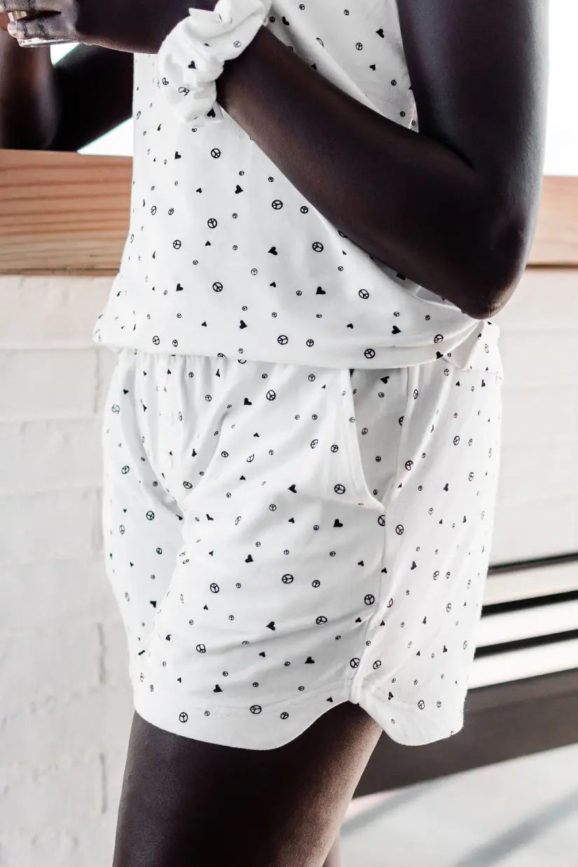 Brooklyn Sleep Short | Ivory Allover Print