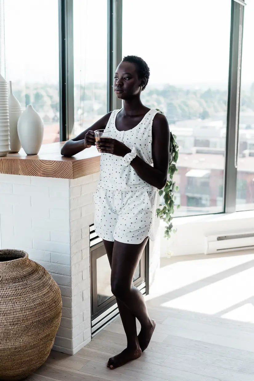Brooklyn Sleep Short | Ivory Allover Print