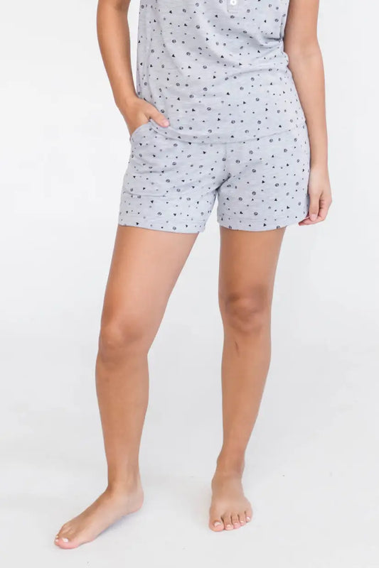 Brooklyn Sleep Short | Light Grey Allover Print