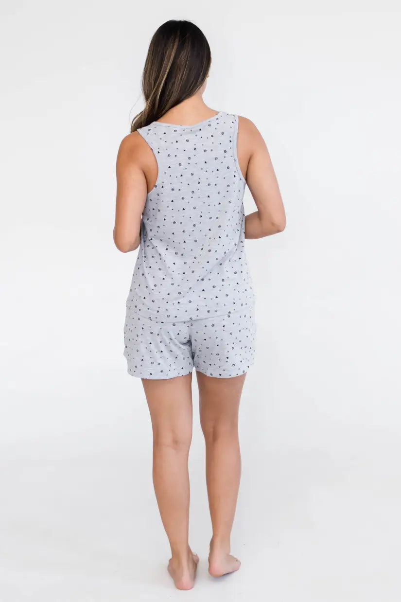 Brooklyn Sleep Short | Light Grey Allover Print