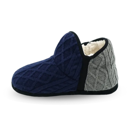 Cable Knit Slippers | Navy Blue Brodie