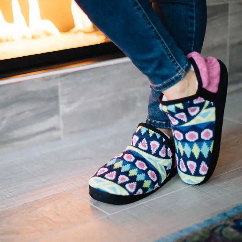 Cable Knit Slippers | Southwest Blue Brodie