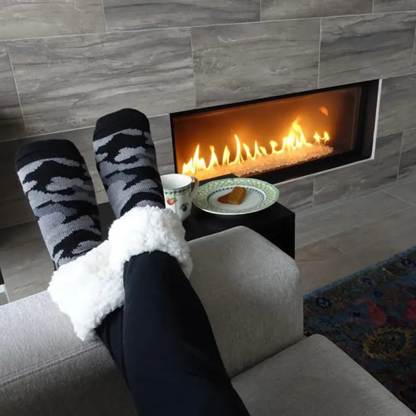 Camo Grey - Recycled Slipper Socks