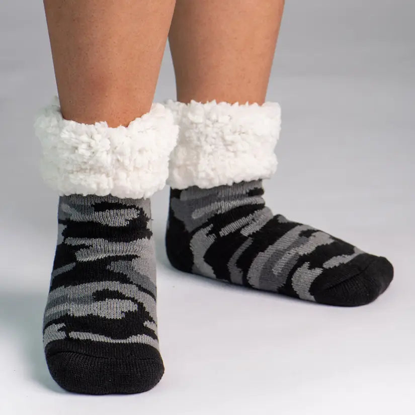 Camo Grey - Recycled Slipper Socks