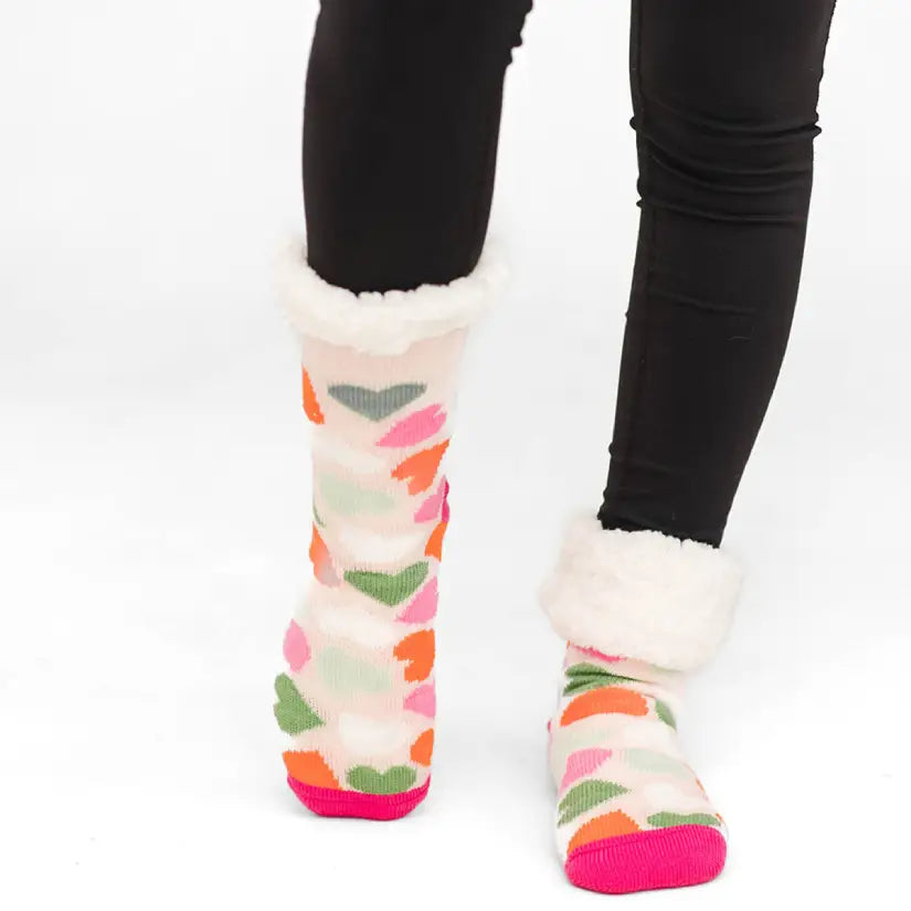 Candyheart Peach - Recycled Slipper Socks