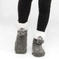 Chenille Knit Charcoal - Recycled Slipper Socks