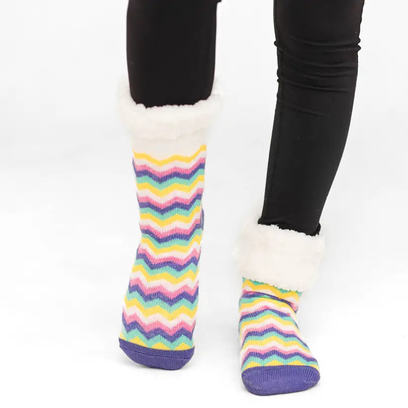 Chevron Cloud - Recycled Slipper Socks