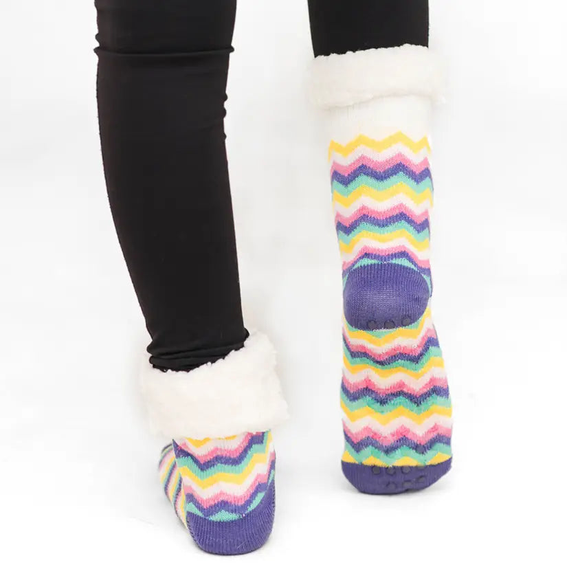 Chevron Cloud - Recycled Slipper Socks