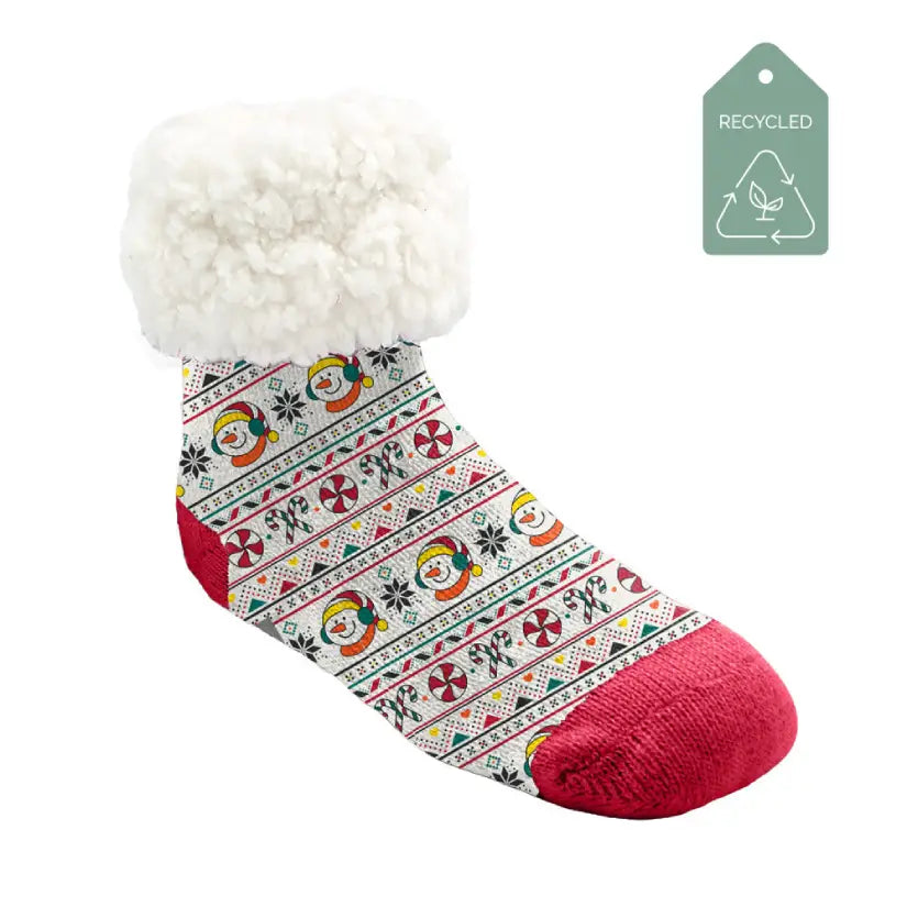 Christmas Snow Candy - Kids & Toddler Recycled Slipper Socks