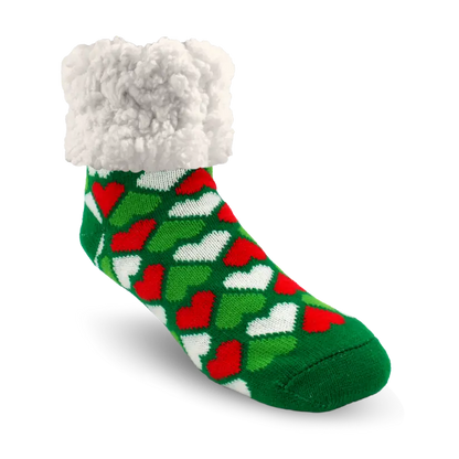 Classic Slipper Socks | Heart Green