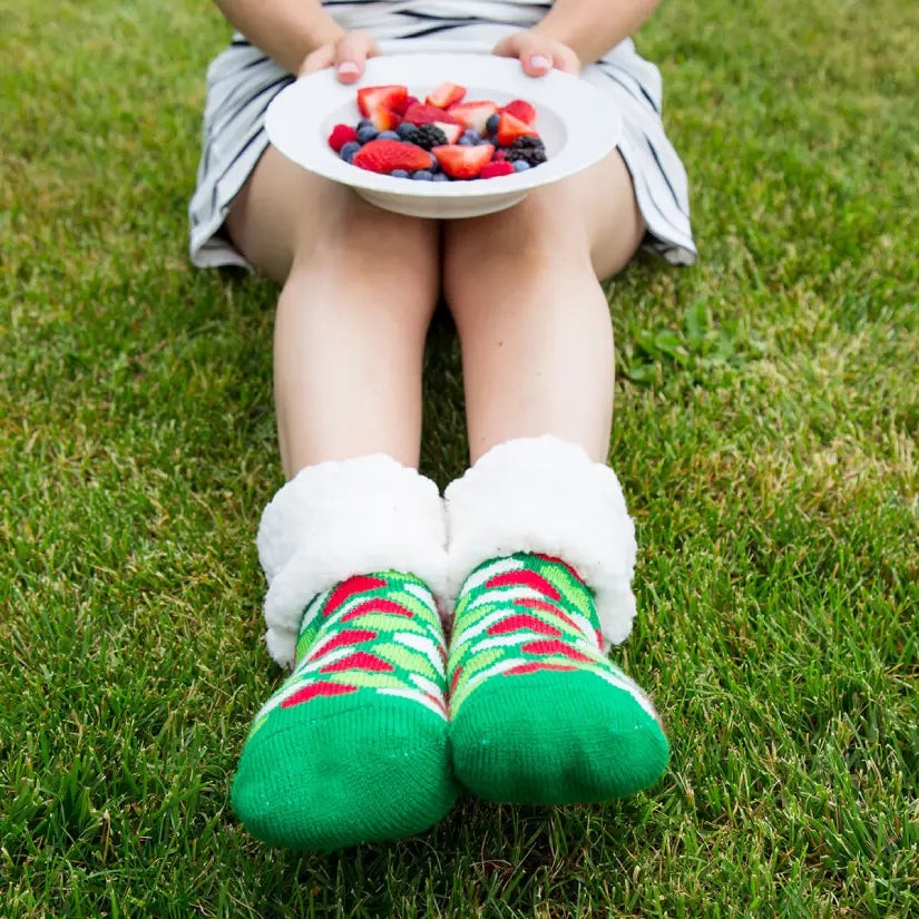 Classic Slipper Socks | Heart Green