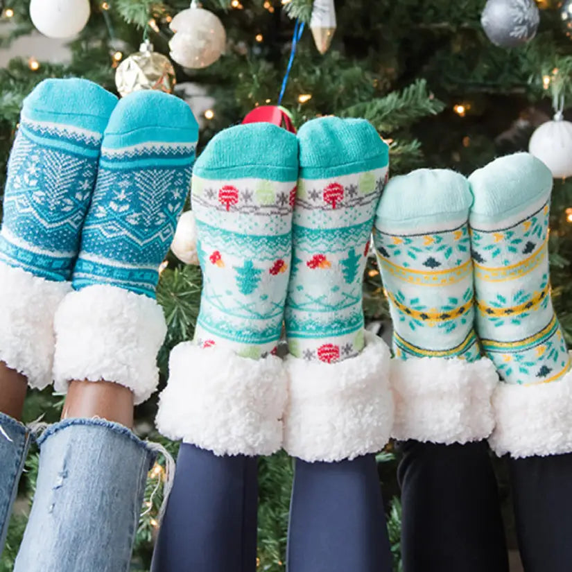 Ugly Sweater Silent Night - Recycled Slipper Socks – Pudus