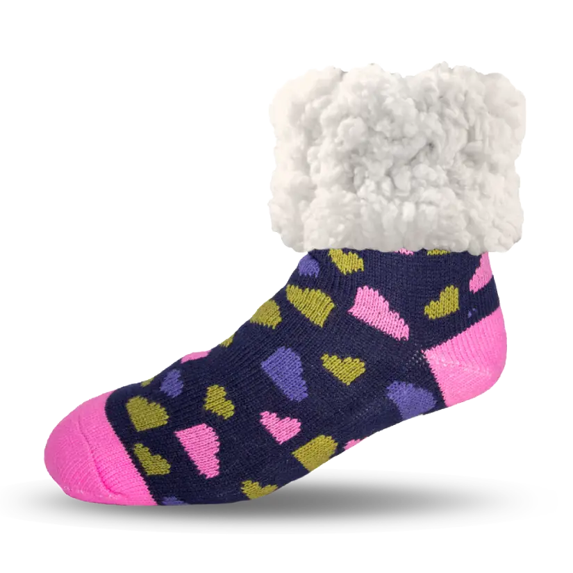Classic Slipper Socks | Heart Navy
