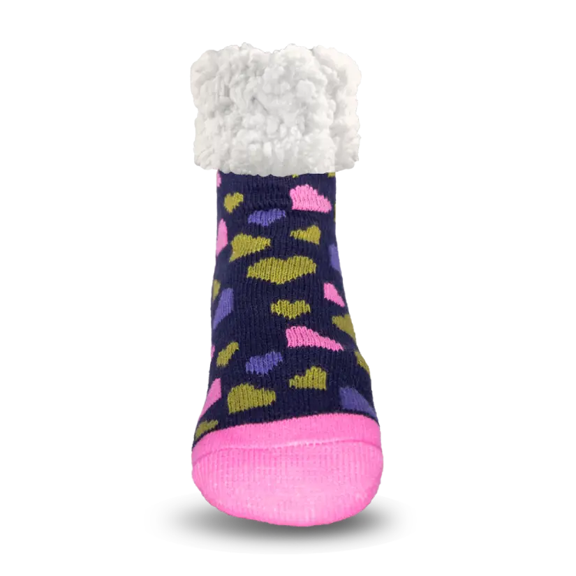 Classic Slipper Socks | Heart Navy