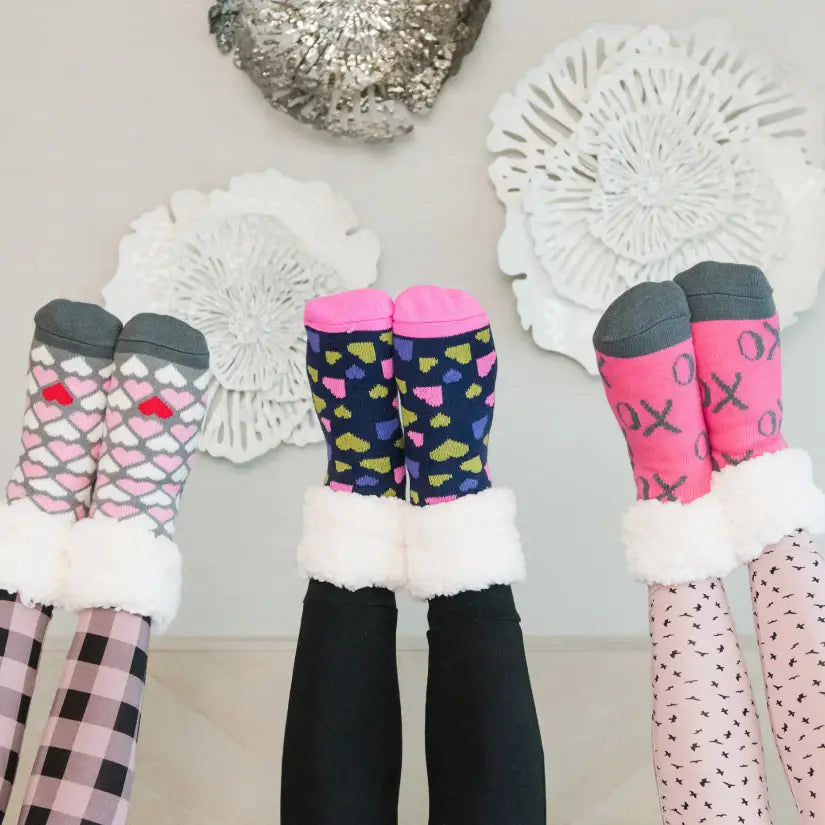 Classic Slipper Socks | Heart Navy