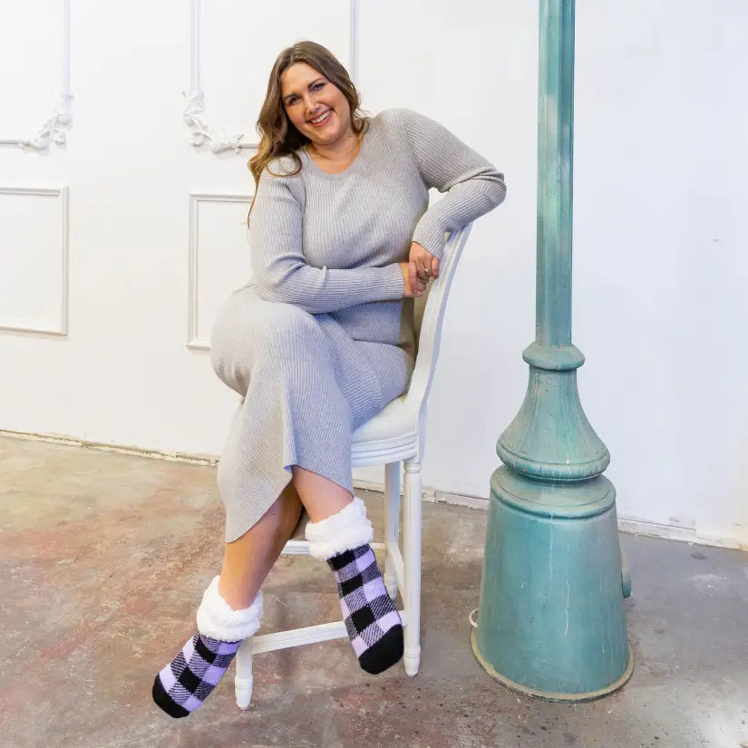 Classic Slipper Socks | Lumberjack Lavender