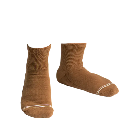 Cushioned Socks | Comfy Quarter Crew | Toasted Coconut