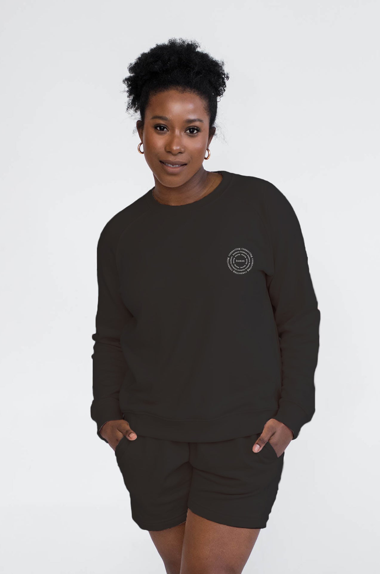 Mila Crew Neck Sweatshirt | Human | Black