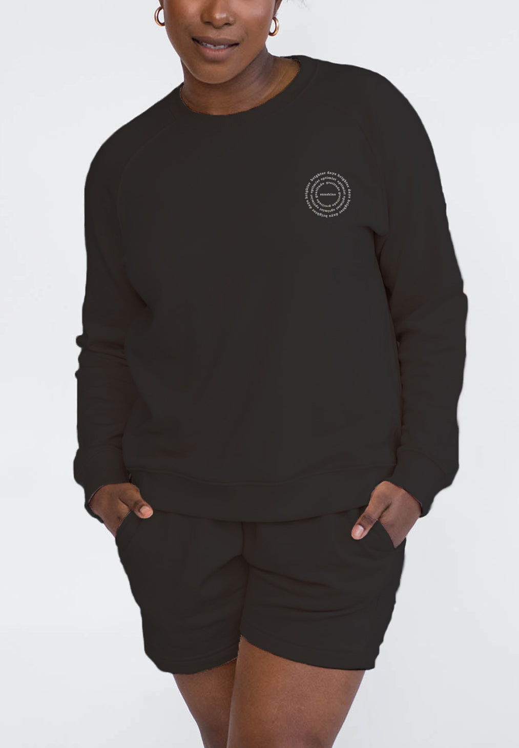 Mila Crew Neck Sweatshirt | Sunshine | Black