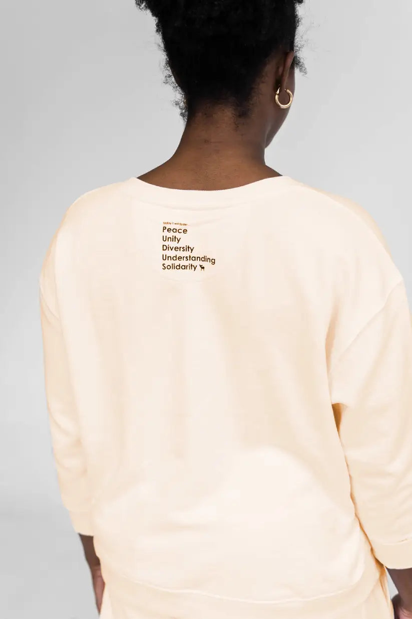 Darin V-Neck 3/4 Sleeve Sweatshirt | Apricot