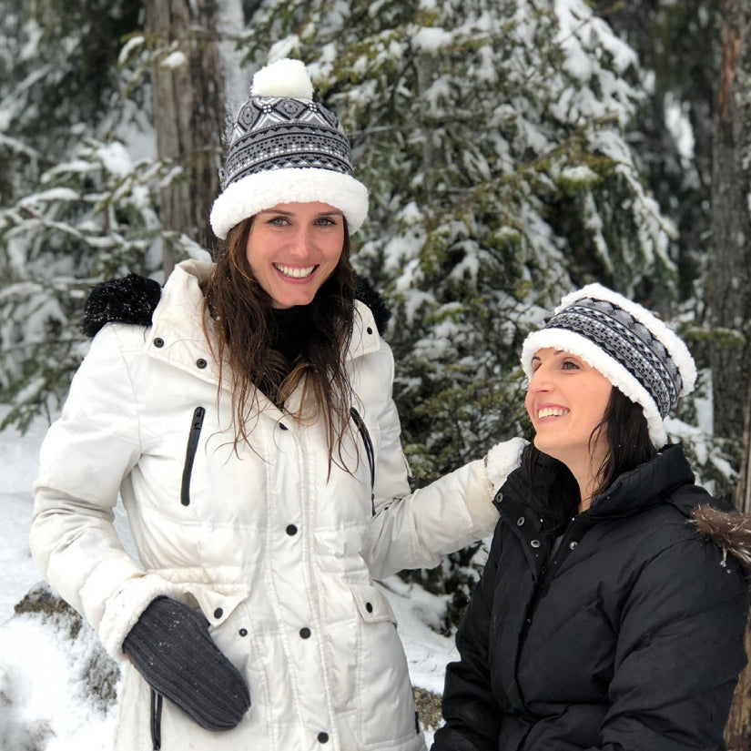 Toque Winter Hat | Geometric Black