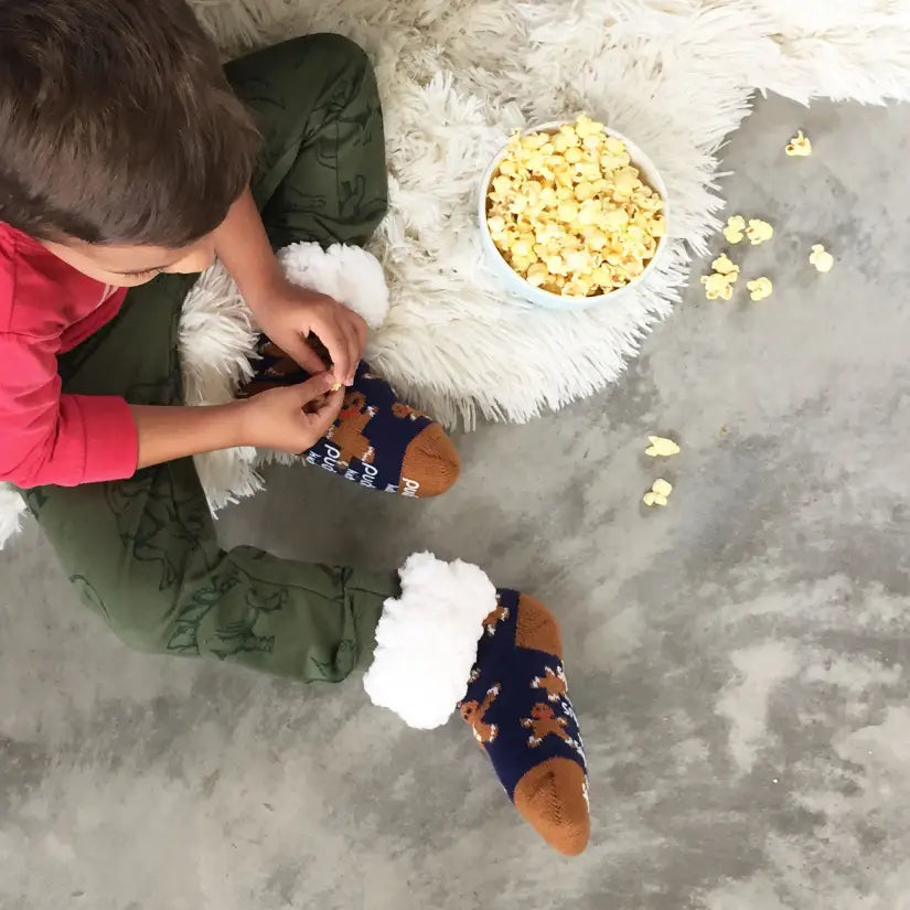 Kids Classic Slipper Socks | Gingerbread Navy