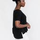 Lola Ballerina Neck Tee with Side Slits | Black