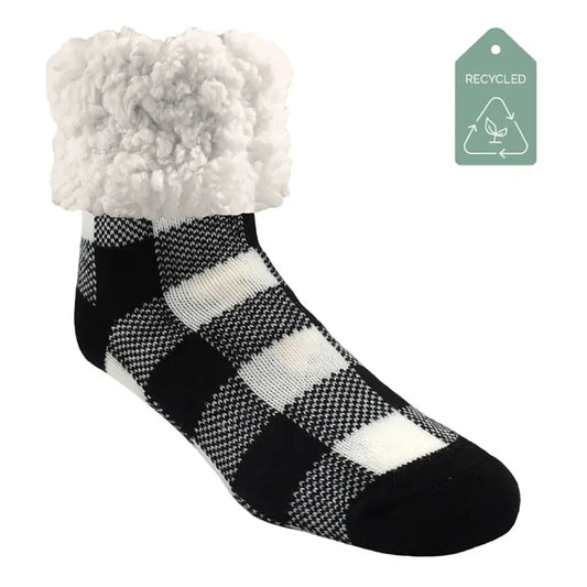 Lumberjack White - Recycled  Slipper Socks