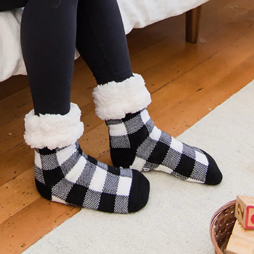 Lumberjack White - Recycled  Slipper Socks