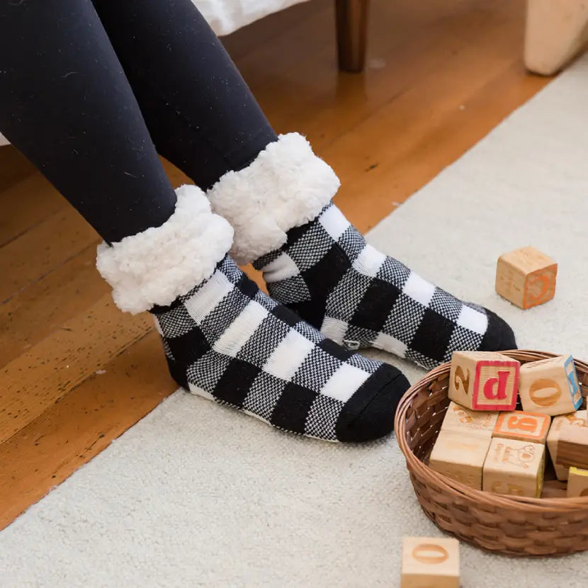 Lumberjack White - Recycled  Slipper Socks