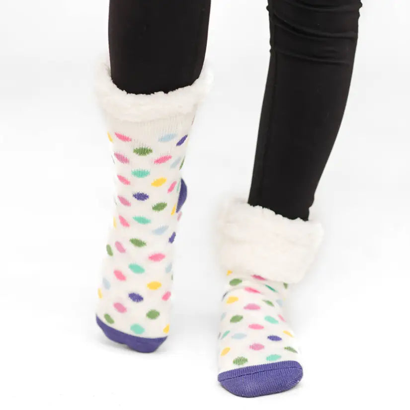 Polka Dot Cloud - Recycled Slipper Socks